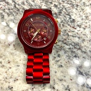 Red and Crystal Michael Kors Watch